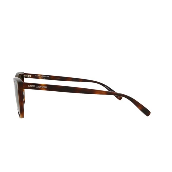 Saint Laurent YSL Logo Tortoise Shell Havana Green Cat Eye Square Sunglasses main image 12